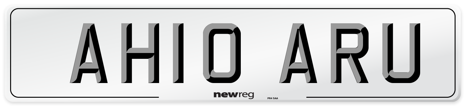 AH10 ARU Number Plate from New Reg
